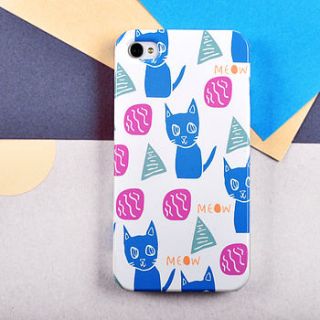 meow cat pattern case for iphone or samsung by giant sparrows