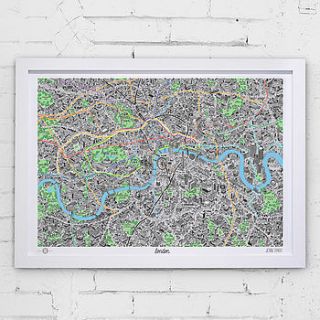 hand drawn map of london print by evermade