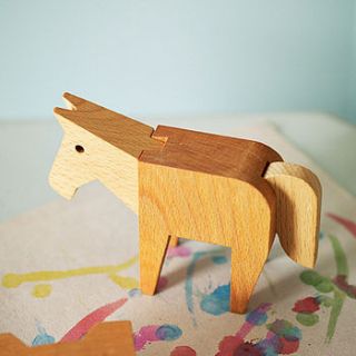 wooden horse puzzle by rowen & wren