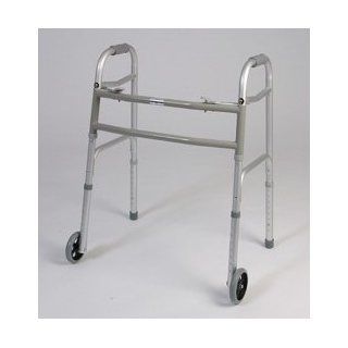 walker with wheels   This medical Bariatric walker has a dual button to fold. Weight capacity 450 pounds. This functional lightweight aluminum walker has Limited lifetime warranty on frame. Health & Personal Care