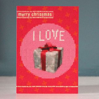 'i love present' christmas card by madame chalet
