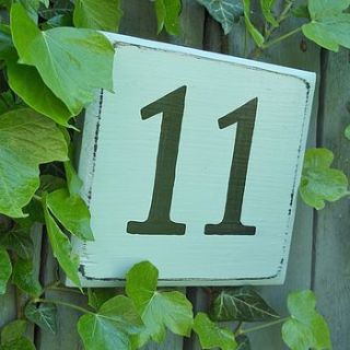 personalised vintage style house number sign by potting shed designs