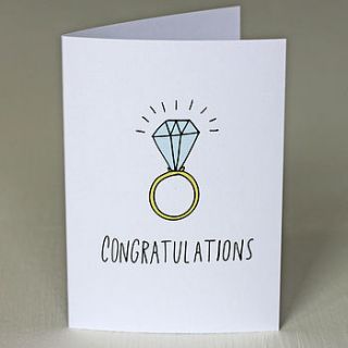 'congratulations' diamond ring card by angela chick