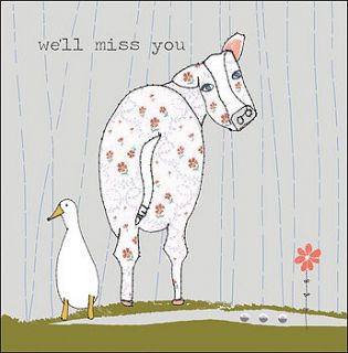 leaving/ we'll miss you cards by stop the clock design