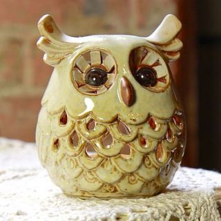 ceramic owl tealight holder by lisa angel homeware and gifts
