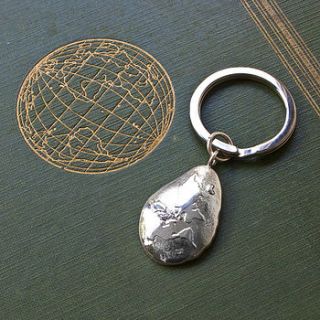 silver 'world is your oyster' keyring by tales from the earth