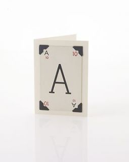 alphabet greetings card by vintage playing cards