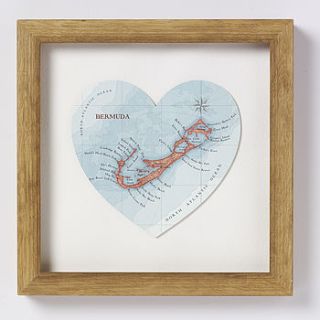 bermuda map heart print by bombus off the peg