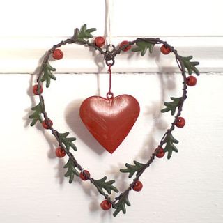 christmas heart hanging decoration by drift living