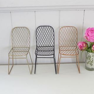decorative set of mini metal chairs by lilac coast