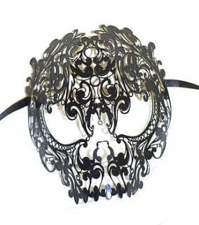 mens venetian skull filigree masquerade mask by hannah makes things