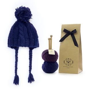 cable coo hat knitting kit by stitch & story