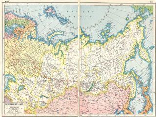 RUSSIA NORTHERN ASIA Siberia Mongolia Arctic Ocean. HARMSWORTH 1920 old map   Wall Maps