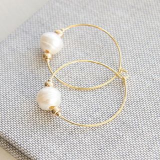 freshwater pearl hoop earrings by myhartbeading