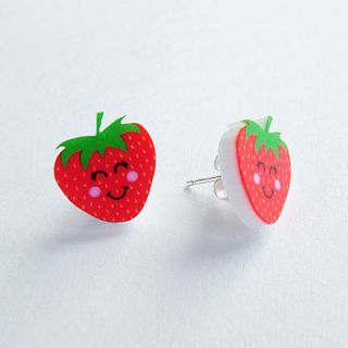 strawberry kitsch acrylic fashion earrings by hoobynoo world