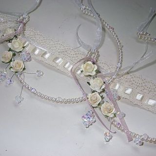 personalised shabby chic pearl bridal horseshoe by bunny loves evie