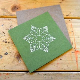 six white snowflake christmas cards by letterpress design