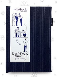 blue pin stripe suit fabric notebooks by kapdaa   the offcut company