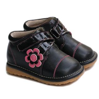 'briony' infant black leather squeaky boots by my little boots