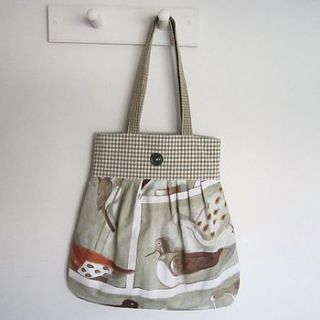 olive knitting bag bird by lily button treasures