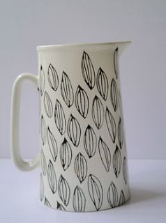 bone china jug leaf design, large by victoria mae designs