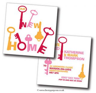 personalised keys new home card by cherrygorgeous