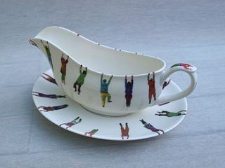 hanging people gravy boat by alice mara ceramics