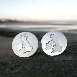 handmade british isles cufflinks by hannah louise lamb