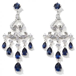 Victoria Wieck 8.12ct Absolute™ and Created Sapphire Chandelier Earrings