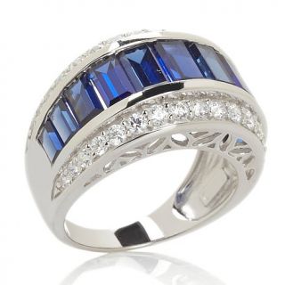 Victoria Wieck 4.42ct Absolute™ Created Blue Sapphire and Pavé 3 Row