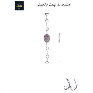 AKKAD "Lucky Lady" Pavé Crystal Rosetone Ladybug Line Bracelet