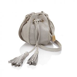 Chi by Falchi Embossed Leather Crossbody Bag with Tassels