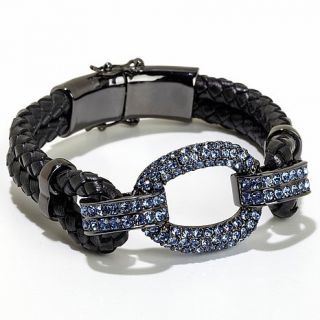 Joan Boyce "Italian" Knot Pavé Leather Bracelet