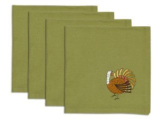 Now Designs Embroidered Turkey Napkins, Set of 4   Cloth Napkins