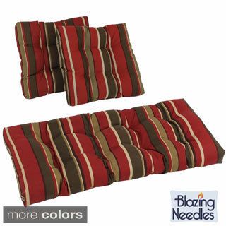 Blazing Needles Set of 4 All weather UV resistant Squared Outdoor Chair Cushions Blazing Needles Outdoor Cushions & Pillows