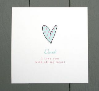 personalised love heart valentine's card by molly moo designs