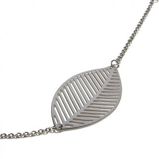 Stately Steel Double Strand "Leaf" 18" Necklace