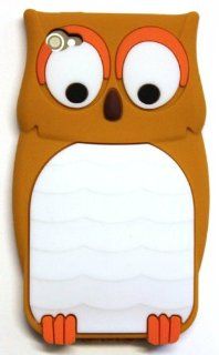 BROWN Owl Design 3D Cartoon Soft Silicone Skin Case Cover for for Apple iPhone 4S / 4G / 4 (Fits any carrier AT&T, VERIZON AND SPRINT) + Free WirelessGeeks247 Free Metallic Detachable Touch Screen STYLUS PEN with Anti Dust Plug Cell Phones & Acces