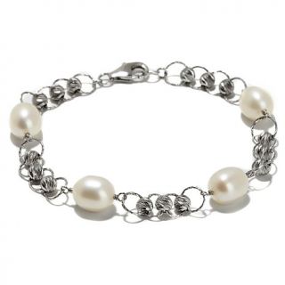 Imperial Pearls 8 8.5mm Cultured Freshwater Pearl Sterling Silver Circle Link a