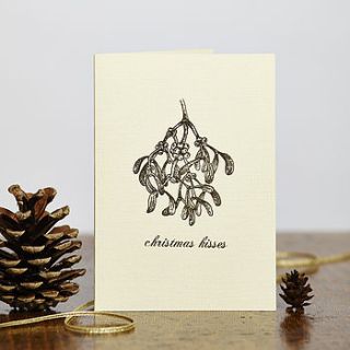hand printed christmas kisses card by katie leamon