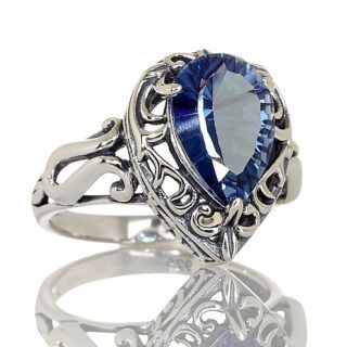 Orvieto Silver Pear Shape English Blue Quartz Ring
