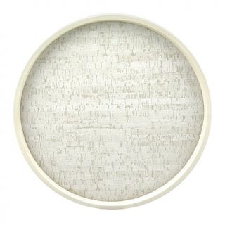 Round Serving Tray with Cork Texture Covering   14"/Natural or Stucco