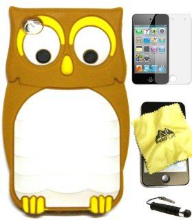 [WG] Apple iPod Touch 4th Generation 3D Owl Silicone Case (Brown) + FREE Screen Protector + Free WirelessGeeks247 Metallic Detachable Touch Screen STYLUS PEN with Anti Dust Plug   Players & Accessories