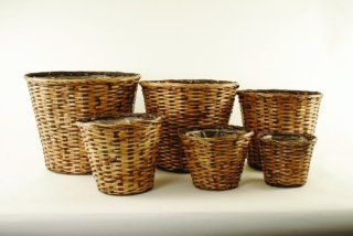 7 inch Round Brown Rattan Planter Pot Cover / Decor Organization Basket  Home Storage Baskets  Patio, Lawn & Garden