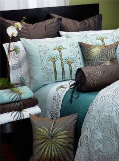 Anali Beach Palm Embroidered Pillowcases   Home And Garden Products