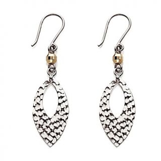 Michael Anthony Jewelry® Sterling Silver Marquise Drop Earrings with 10K Y