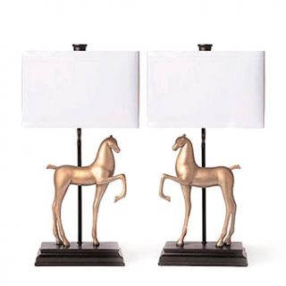 Barbara Cosgrove Two Horses Set of 2 Desk & Table Lamps