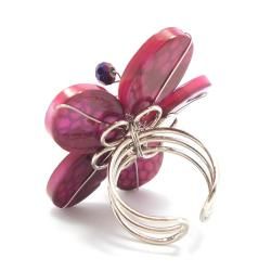 Pink Mother of Pearl Flower Ring (Thailand) Rings