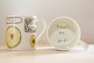 'biscuits are good' mug by death by tea