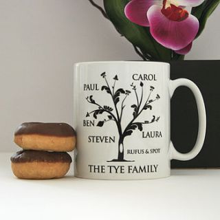 personalised 'family tree' mug by a type of design